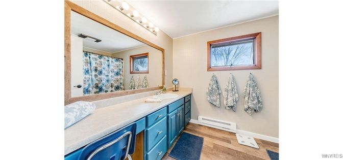 Bathroom, Dual Sink Vanities, Interior, Wood Texture Flooring