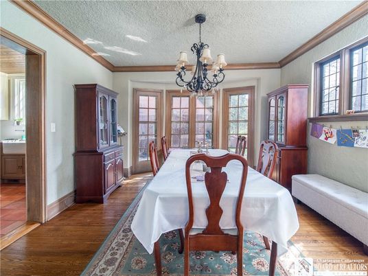 Chandelier, Dining room, Interior, Wood Texture Flooring
