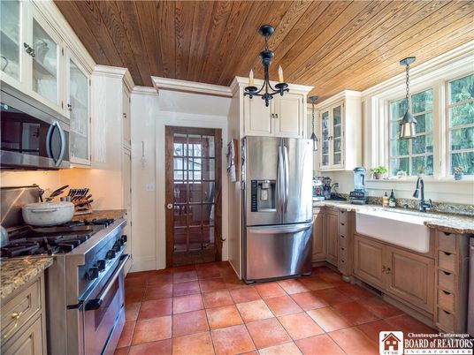 Interior, Kitchen, Pendant Lights, Stainless Steel Appliances, Wooden Ceilings