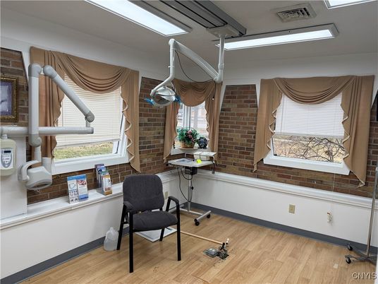 Home Office, Interior, Stone Walls, Wood Texture Flooring