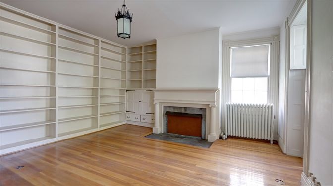 Empty room, Fireplace, Interior, Wood Texture Flooring