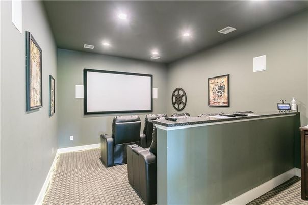 Home Theatre Room, Interior, Projection Screen, Recessed Lighting, Theatre Room