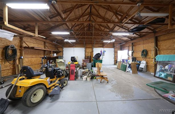 Garage, Interior, Stone Walls, Wooden Beams, Wooden Ceilings