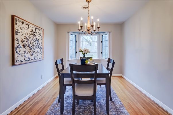 Chandelier, Dining room, Interior, Wood Texture Flooring