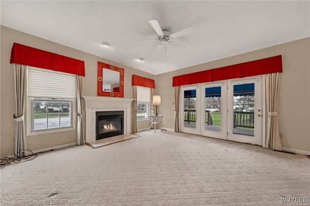 Empty room, Fireplace, Interior, Recessed Lighting