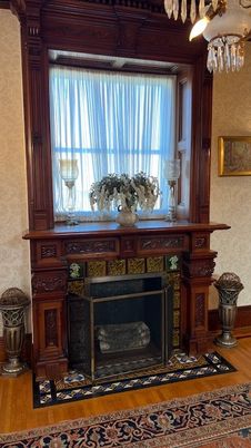 Chandelier, Fireplace, Interior, Wood Texture Flooring
