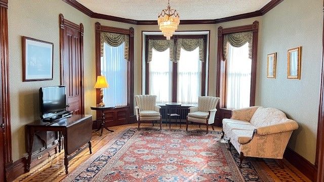 Chandelier, Interior, Living room, Wood Texture Flooring