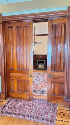 Fireplace, Interior, Wood Texture Flooring