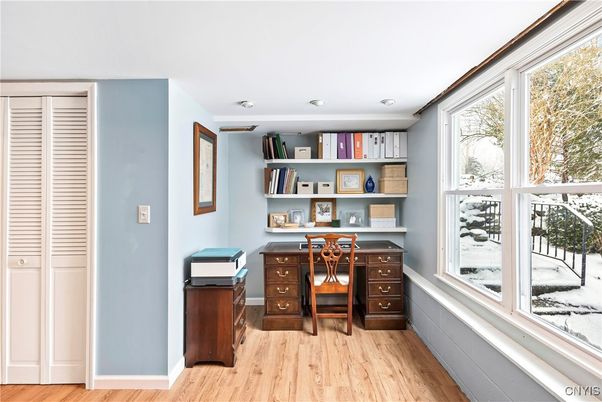 Home Office, Interior, Recessed Lighting, Wood Texture Flooring