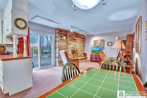 Dining room, Fireplace, Interior, Stone Walls