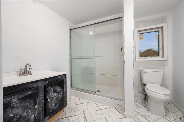 Bathroom, Glass Shower, Interior, Marble