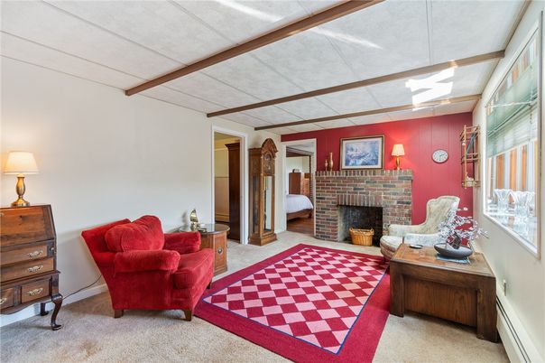 Bedroom, Fireplace, Interior, Wooden Beams