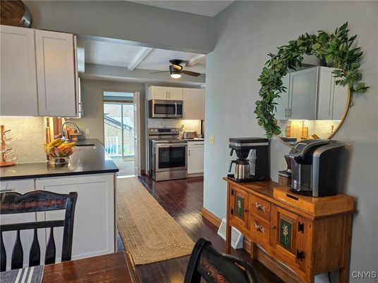 Interior, Kitchen, Stainless Steel Appliances, Wood Texture Flooring