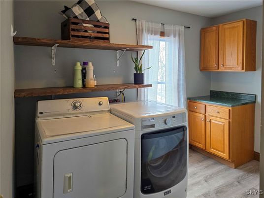 Interior, Washer, Wood Texture Flooring