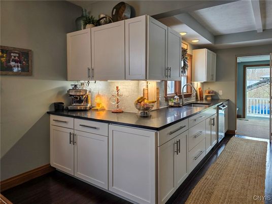 Interior, Kitchen, Recessed Lighting, Wood Texture Flooring