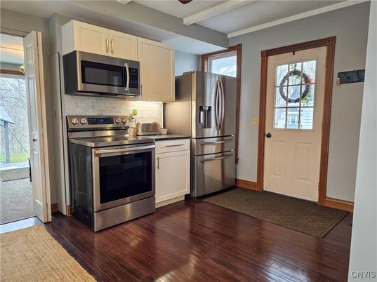 Interior, Kitchen, Stainless Steel Appliances, Wood Texture Flooring