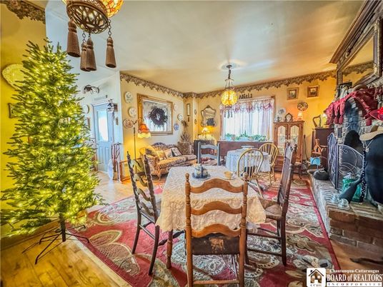 Chandelier, Dining room, Interior, Wood Texture Flooring