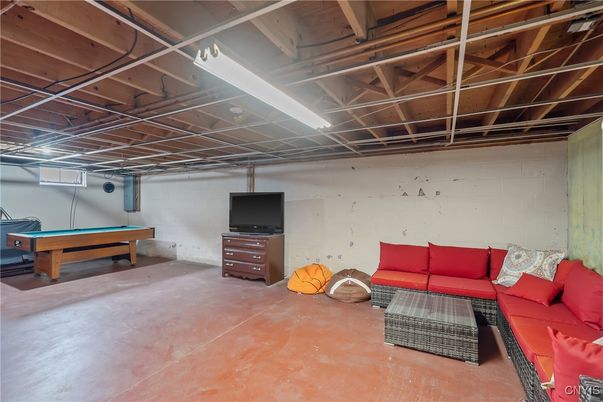 Billiard Table, Game Room, Interior, Wooden Beams