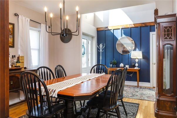 Chandelier, Dining room, Interior, Wood Texture Flooring