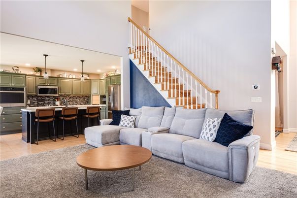 Interior, Kitchen, Living room, Pendant Lights, Recessed Lighting, Stainless Steel Appliances, Wood Texture Flooring