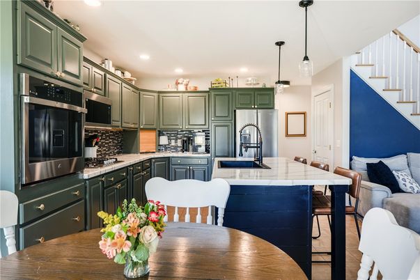 Interior, Kitchen, Pendant Lights, Recessed Lighting, Stainless Steel Appliances