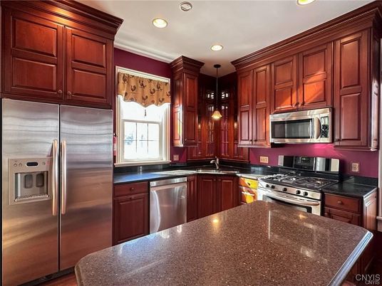 Interior, Kitchen, Pendant Lights, Recessed Lighting, Stainless Steel Appliances
