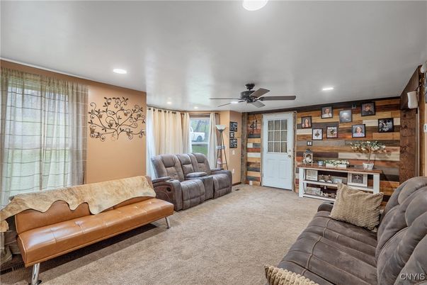 Interior, Living room, Recessed Lighting, Wooden Walls