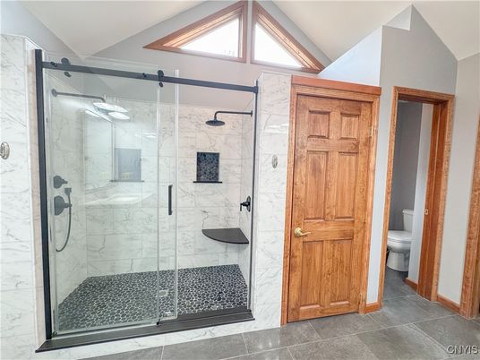 Bathroom, Glass Shower, Interior, Marble Walls