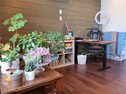Home Office, Interior, Wood Texture Flooring, Wooden Walls