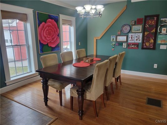 Chandelier, Dining room, Interior, Wood Texture Flooring