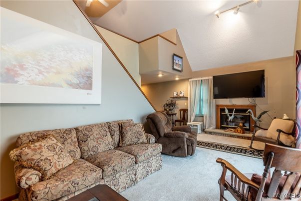 Fireplace, Interior, Living room, Recessed Lighting