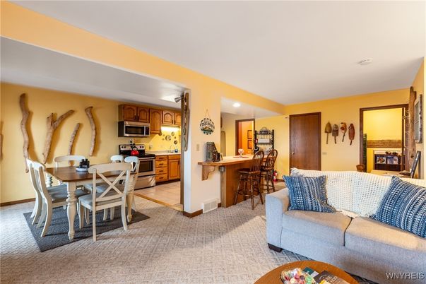 Dining room, Interior, Kitchen, Living room, Recessed Lighting