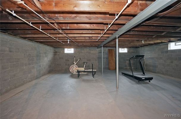 Fitness Equipment, Interior, Stone Walls, Wooden Beams