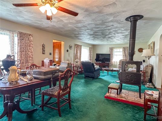 Dining room, Fireplace, Interior, Living room