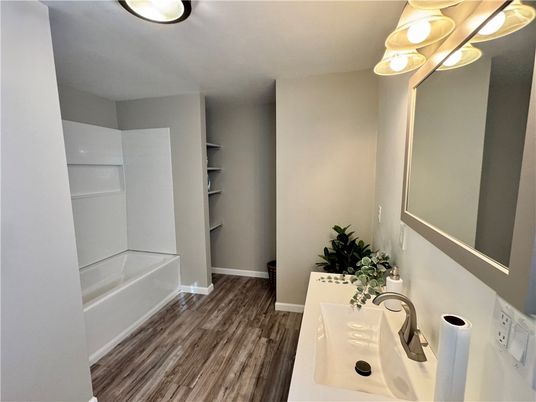Bathroom, Interior, Walk-in Closets, Wood Texture Flooring