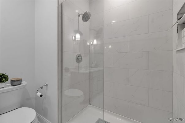Bathroom, Glass Shower, Interior, Marble Walls