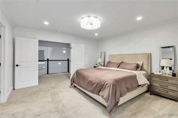 Bedroom, Chandelier, Interior, Recessed Lighting