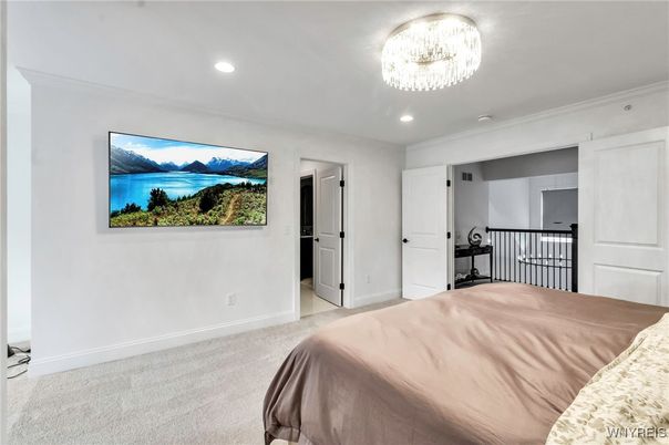 Bedroom, Chandelier, Interior, Recessed Lighting