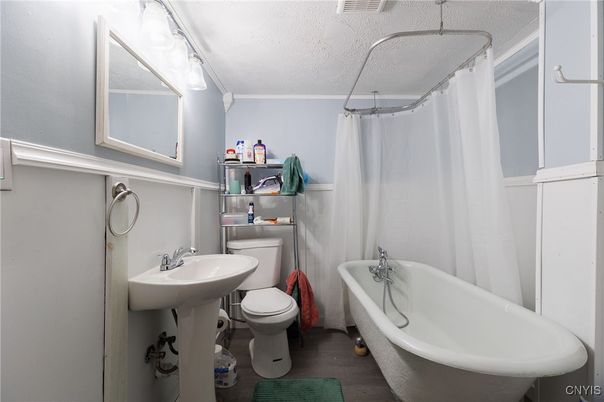 Bathroom, Free Standing Baths, Interior, Wood Texture Flooring