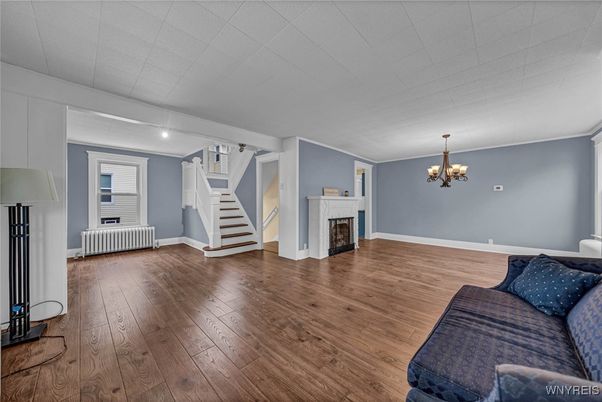 Chandelier, Fireplace, Interior, Wood Texture Flooring