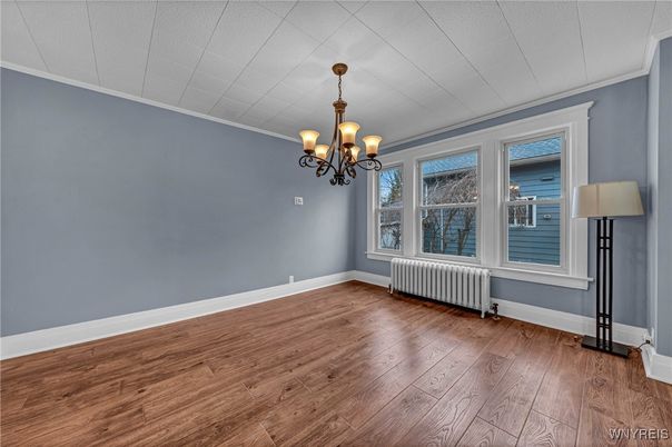 Chandelier, Empty room, Interior, Wood Texture Flooring