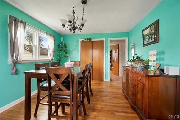 Chandelier, Dining room, Interior, Wood Texture Flooring
