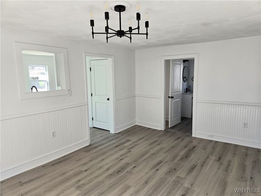 Chandelier, Empty room, Interior, Wood Texture Flooring