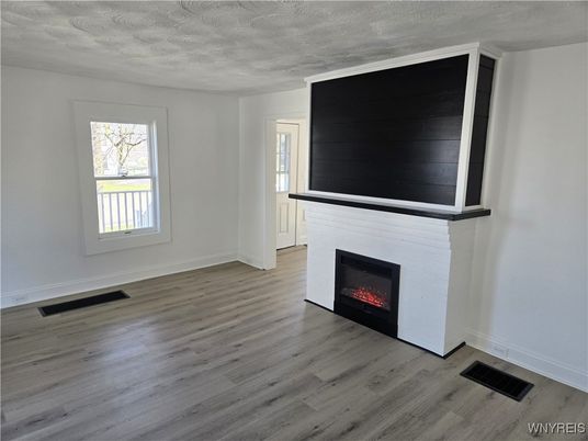 Empty room, Fireplace, Interior, Wood Texture Flooring