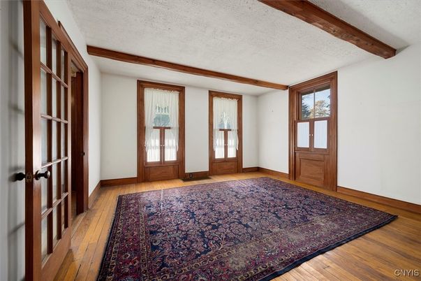 Empty room, Interior, Wooden Beams, Wood Texture Flooring