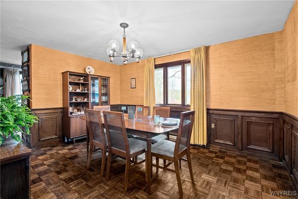 Chandelier, Dining room, Interior, Wood Texture Flooring
