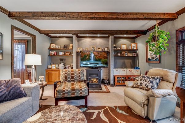 Fireplace, Interior, Living room, Wooden Beams