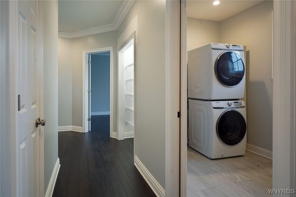 Interior, Recessed Lighting, Utility Closets, Washer, Wood Texture Flooring