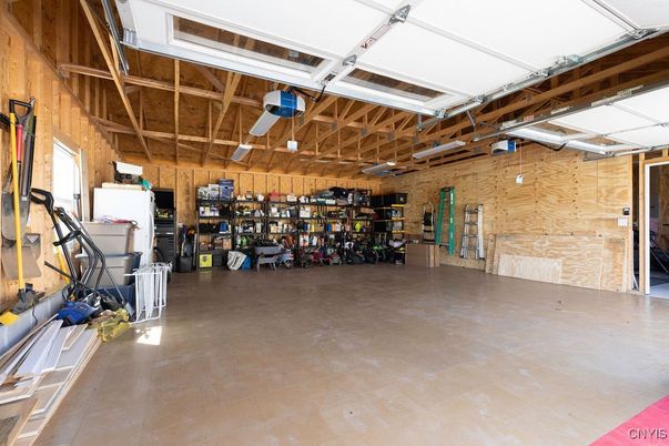 Garage, Interior, Stone Walls, Wooden Beams, Wooden Walls