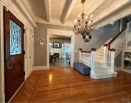 Chandelier, Fireplace, Interior, Wood Texture Flooring